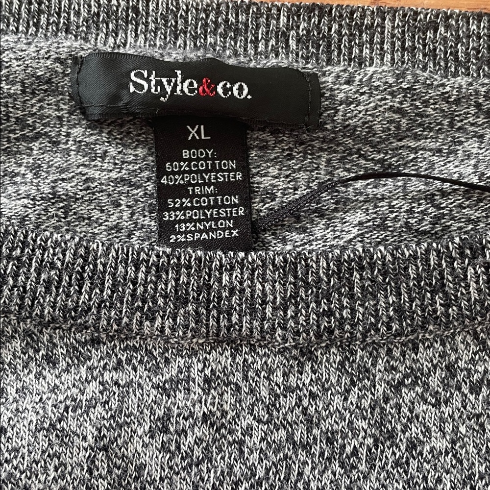 Style & Co. Charcoal Knit Top - Picture 3 of 3